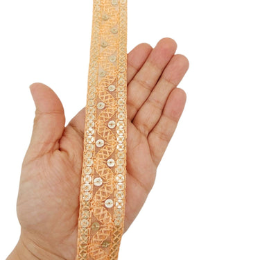 Embroidered Lace Trim Sequins Trim 9 Yard Decorative Sari Border Costume Ribbon Crafting Sewing Tape